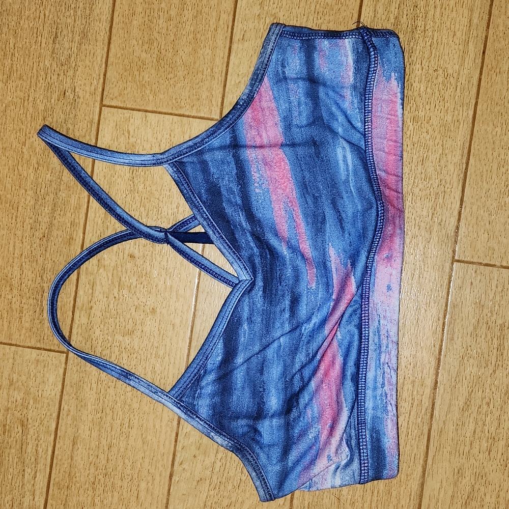 Blue sports bra